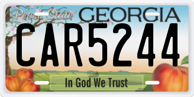 GA license plate CAR5244