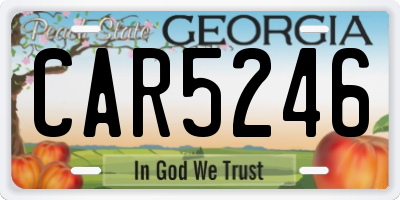 GA license plate CAR5246