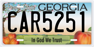 GA license plate CAR5251