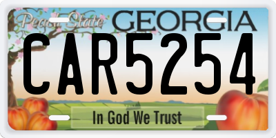 GA license plate CAR5254