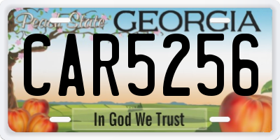 GA license plate CAR5256