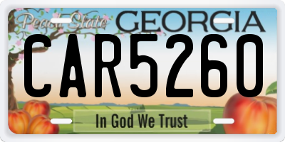 GA license plate CAR5260
