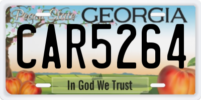 GA license plate CAR5264