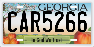GA license plate CAR5266