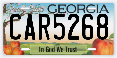 GA license plate CAR5268