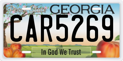GA license plate CAR5269