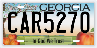 GA license plate CAR5270