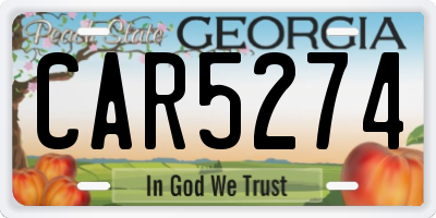 GA license plate CAR5274