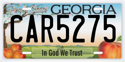 GA license plate CAR5275