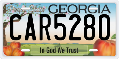 GA license plate CAR5280