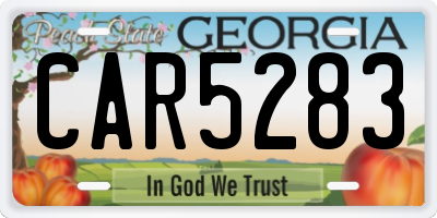 GA license plate CAR5283