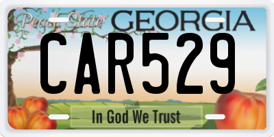 GA license plate CAR529