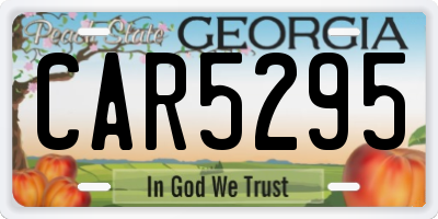 GA license plate CAR5295