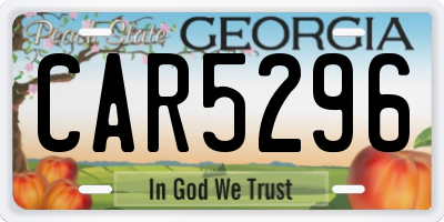 GA license plate CAR5296