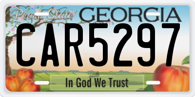 GA license plate CAR5297