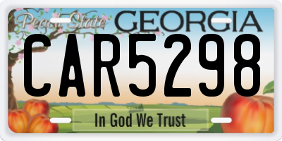 GA license plate CAR5298