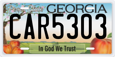 GA license plate CAR5303