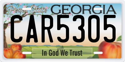 GA license plate CAR5305