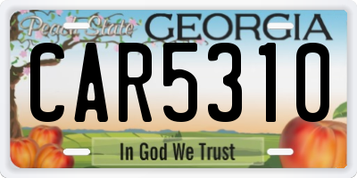 GA license plate CAR5310