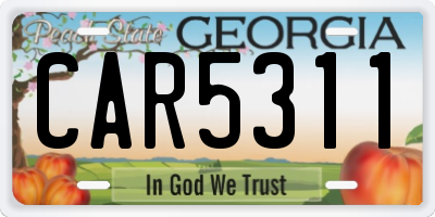 GA license plate CAR5311