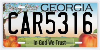 GA license plate CAR5316