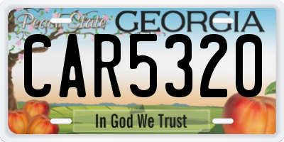 GA license plate CAR5320