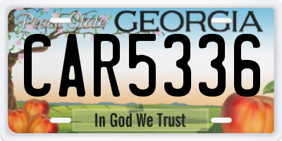 GA license plate CAR5336