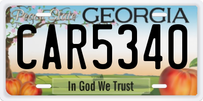 GA license plate CAR5340