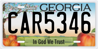 GA license plate CAR5346