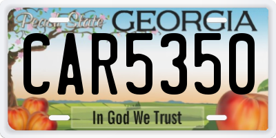 GA license plate CAR5350