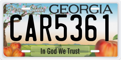 GA license plate CAR5361