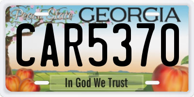 GA license plate CAR5370