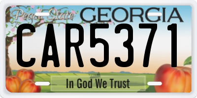 GA license plate CAR5371