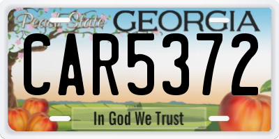 GA license plate CAR5372