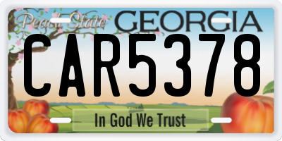 GA license plate CAR5378