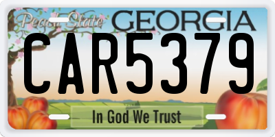 GA license plate CAR5379