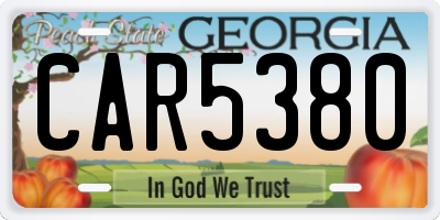 GA license plate CAR5380