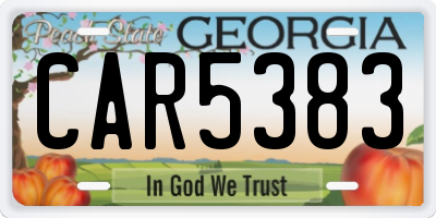 GA license plate CAR5383