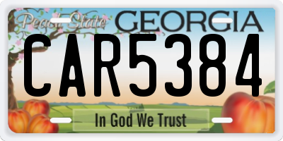 GA license plate CAR5384