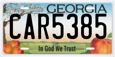 GA license plate CAR5385