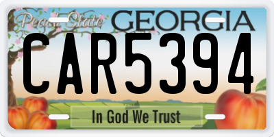 GA license plate CAR5394