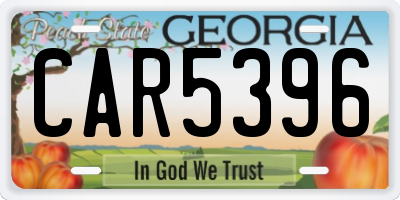 GA license plate CAR5396