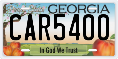 GA license plate CAR5400