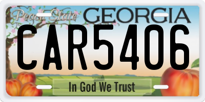 GA license plate CAR5406