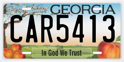 GA license plate CAR5413