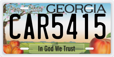 GA license plate CAR5415