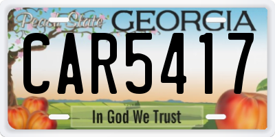 GA license plate CAR5417