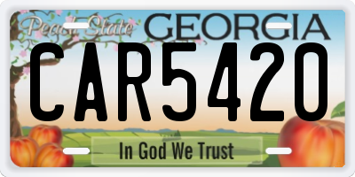 GA license plate CAR5420