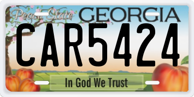 GA license plate CAR5424
