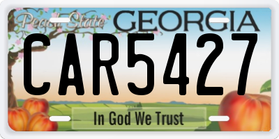 GA license plate CAR5427